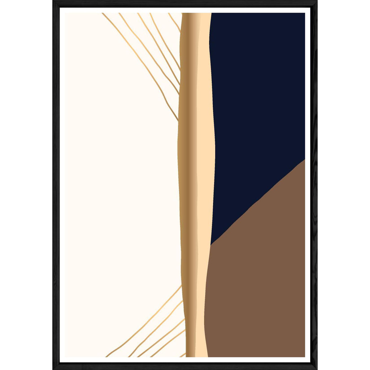 Tableau abstrait avec cadre noir POP – Taille 32x42