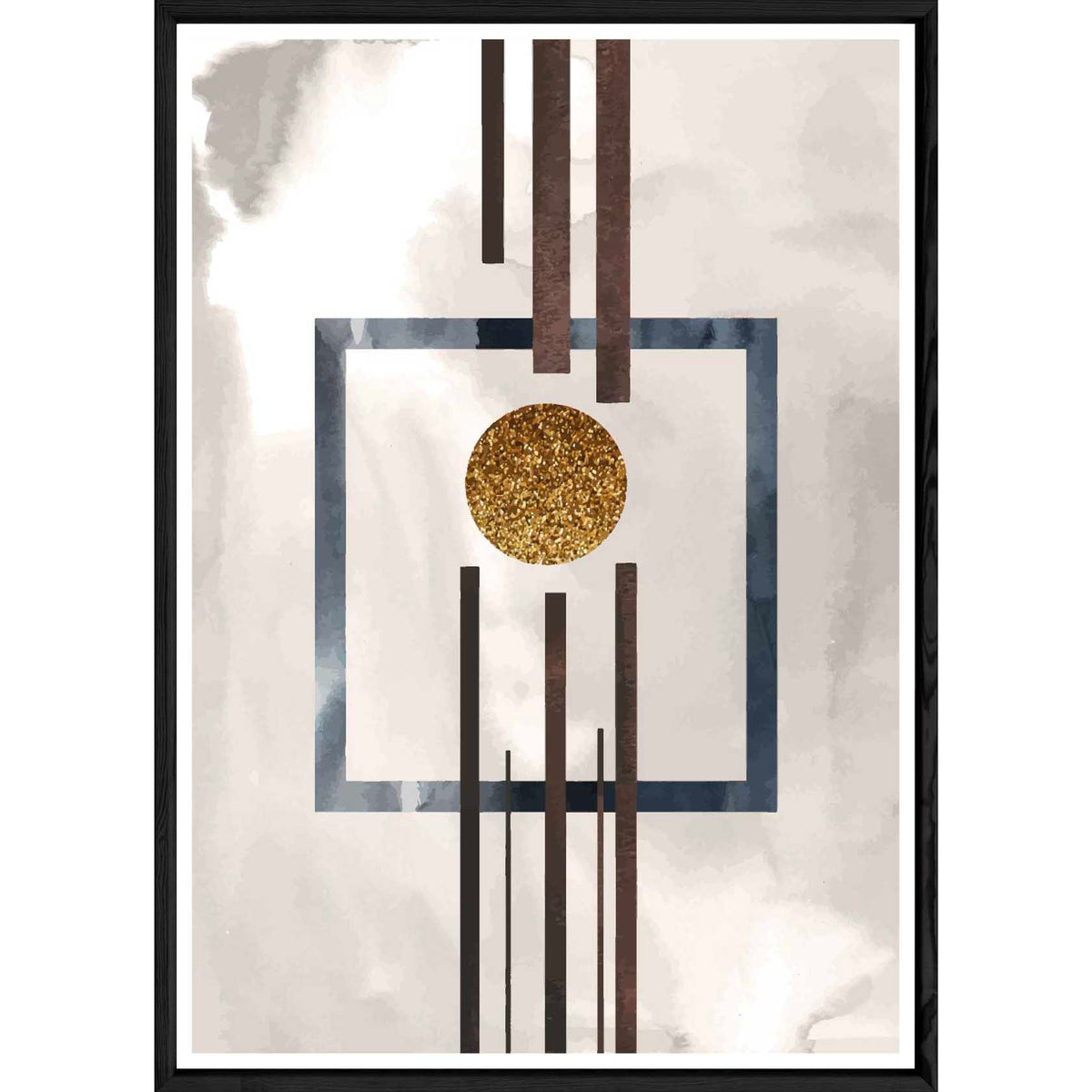 Tableau abstrait avec cadre noir – Taille 23x32