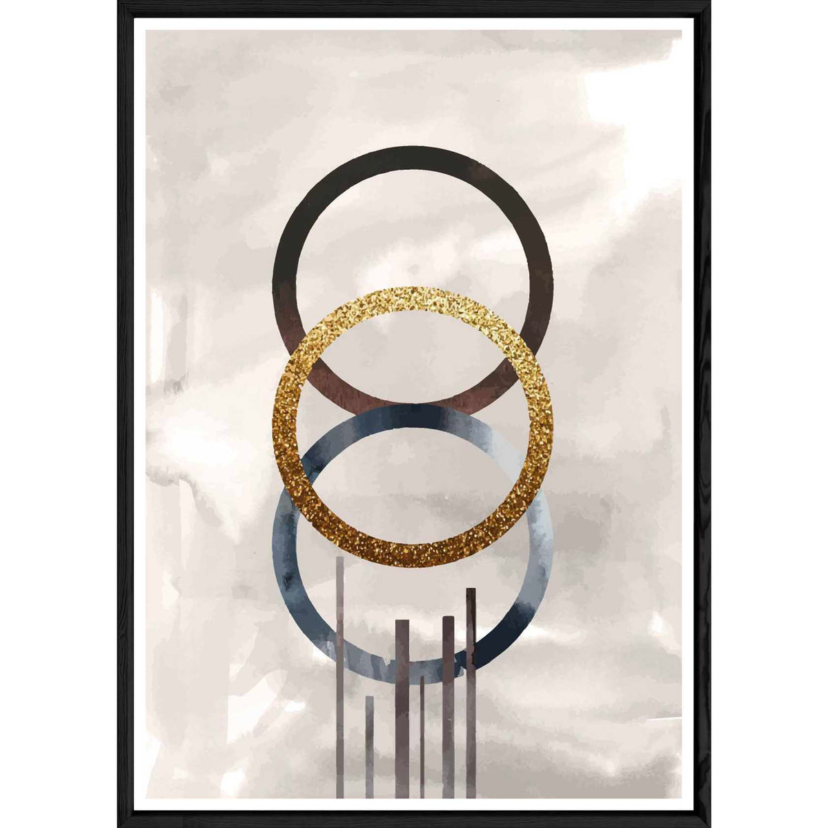 Tableau abstrait avec cadre noir – Taille 23x32