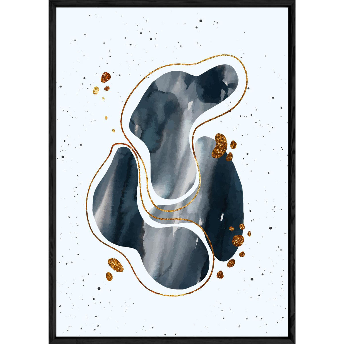 Tableau Abstrait foncé avec cadre noir – Taille 23x32