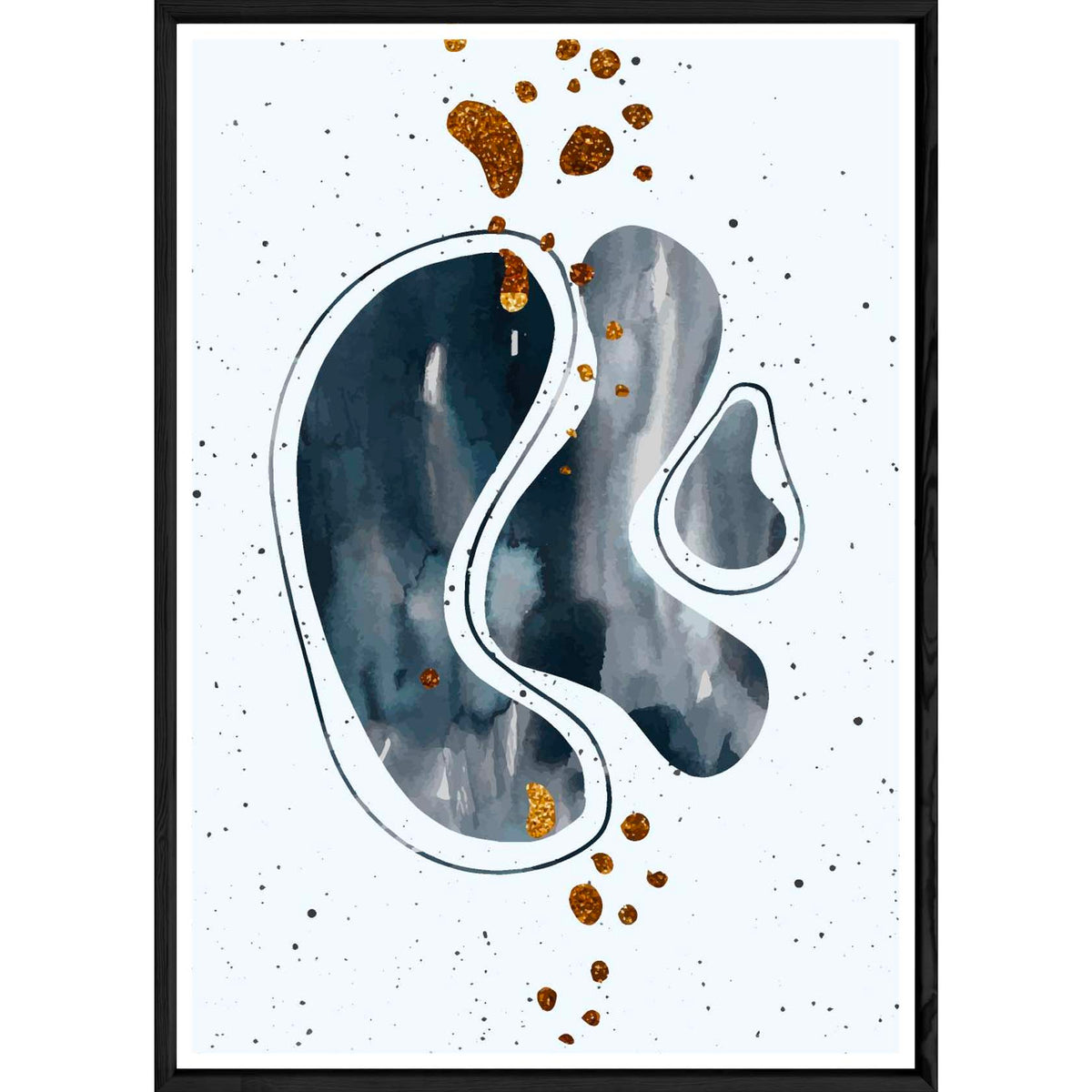 Tableau Abstrait foncé avec cadre noir – Taille 32x42
