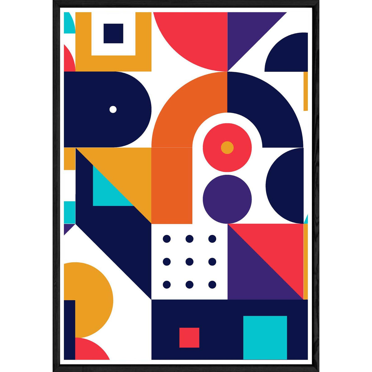 Tableau Art déco avec cadre noir – Taille 32x42