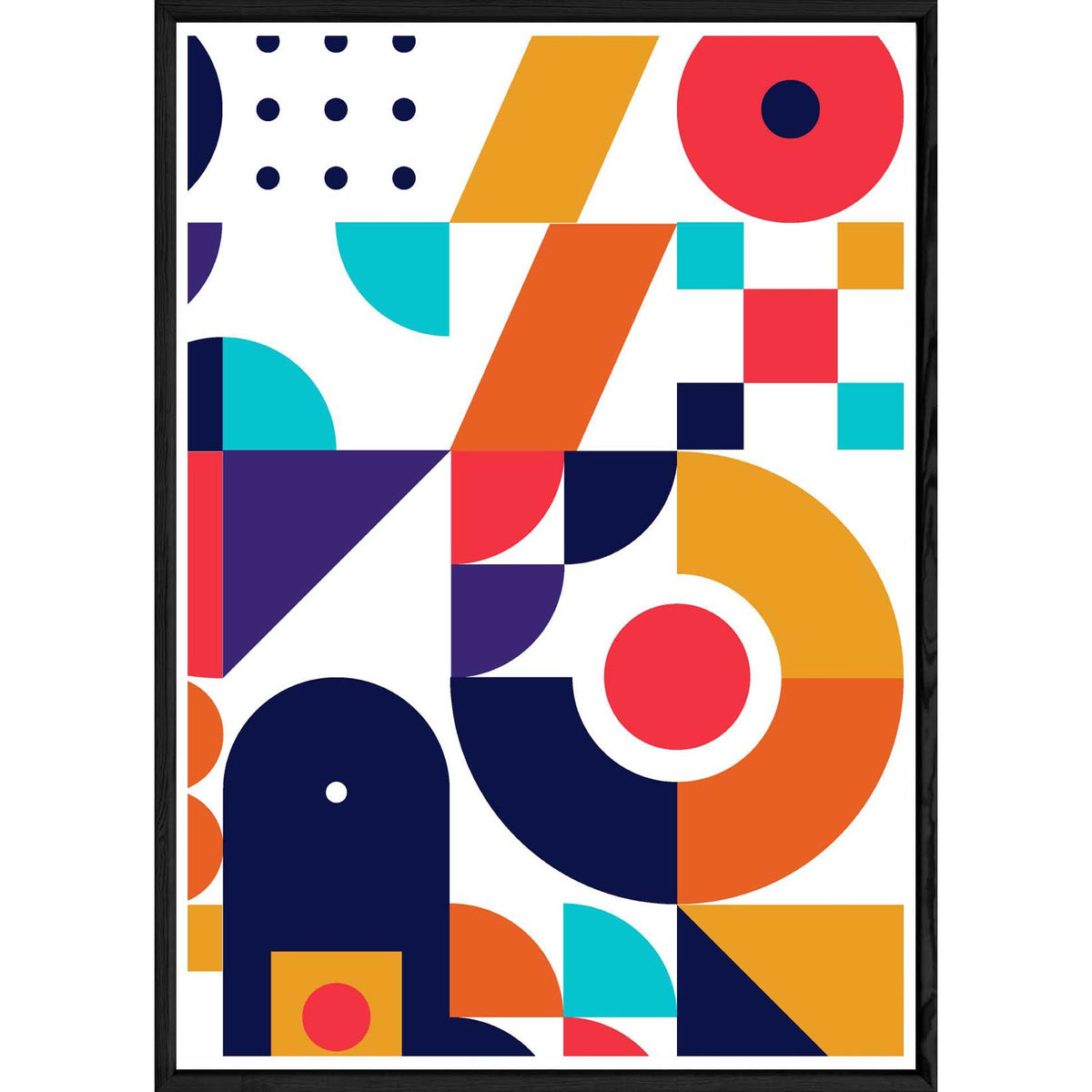 Tableau Art déco avec cadre noir – Taille 32x42