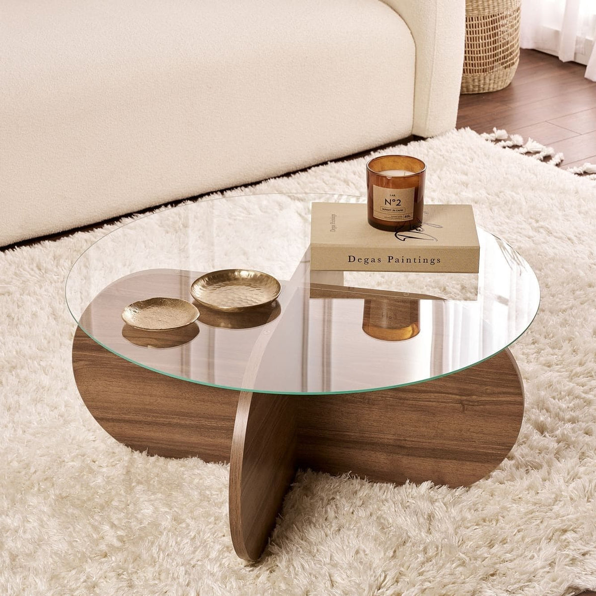 Table basse ronde en bois D75