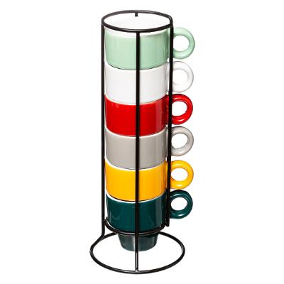 Lot de 6 tasses de couleur 5CL