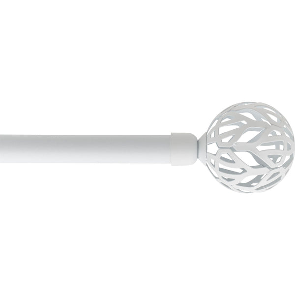 Kit de tringle extensible aluminium (L210 - L380 cm / D19 mm) blanc