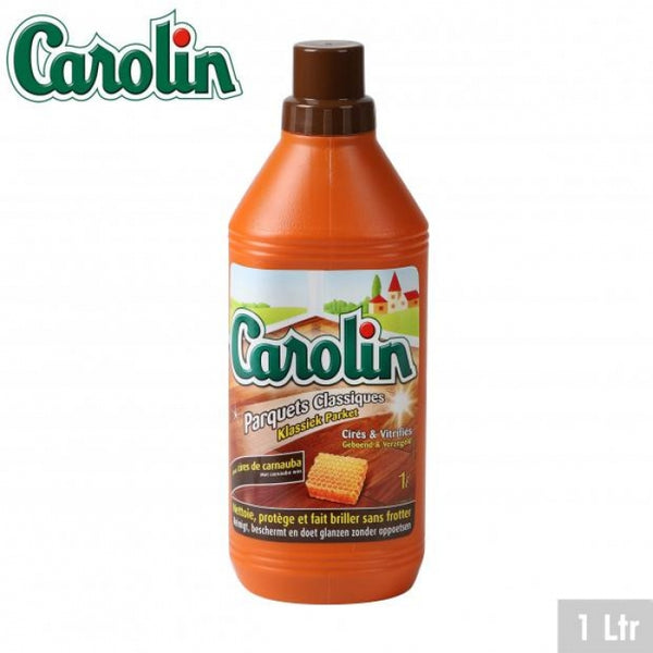 Carolin - Nettoyant sols Parquets Classiques Cire d'Abeille et Carnauba 1l