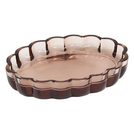 Porte savon en verre ambre