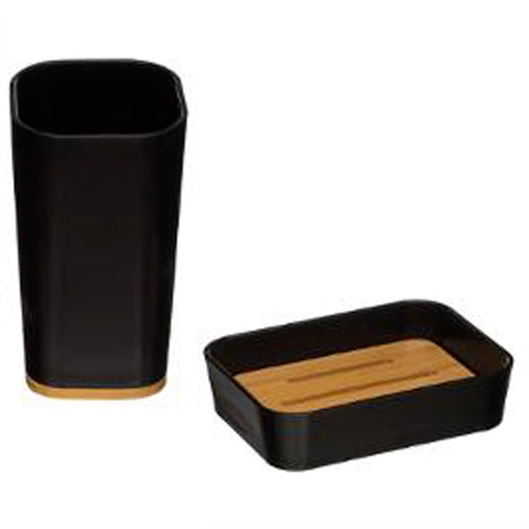 Lot de 2 accessoires de SDB Bambou