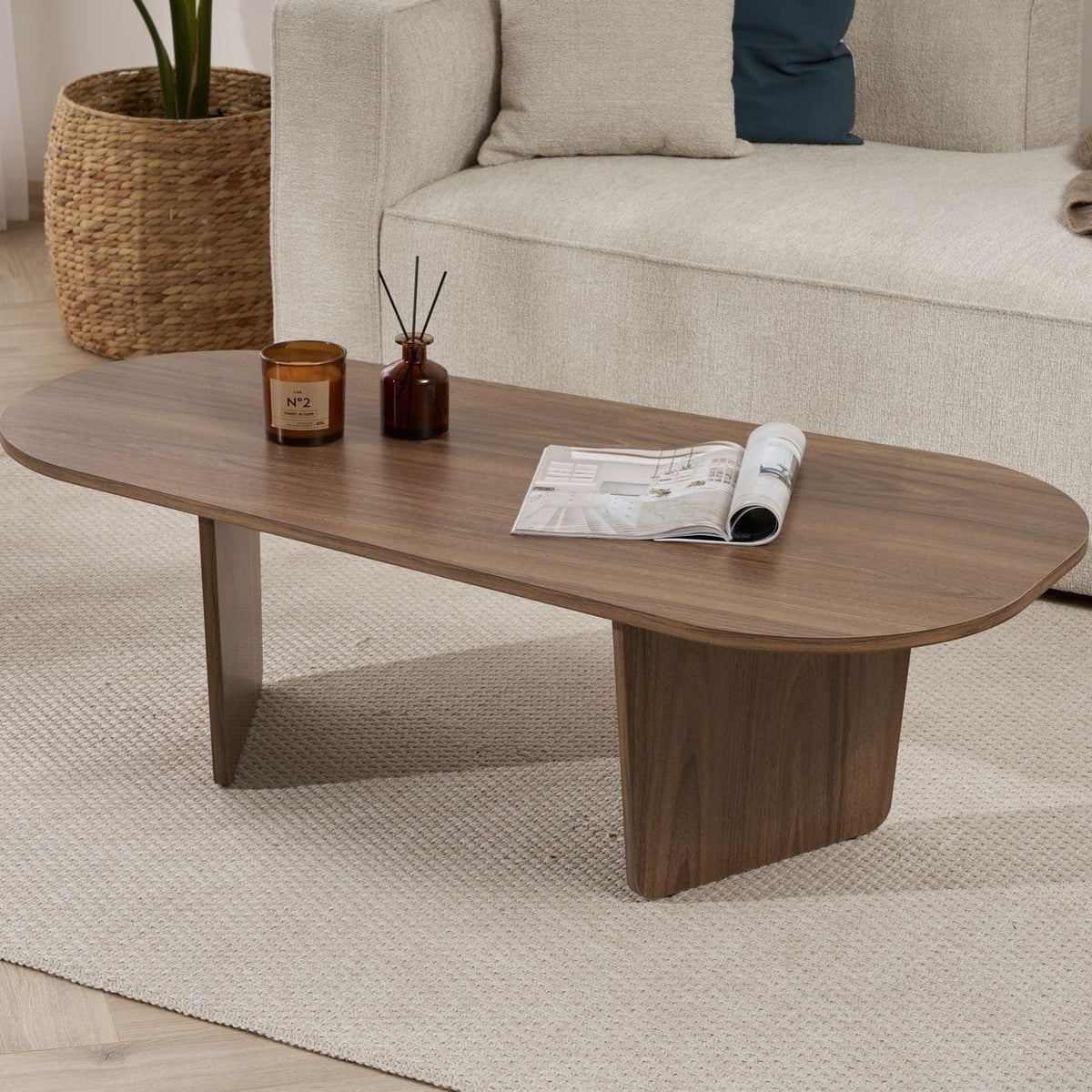 Table basse design bois moyen L130