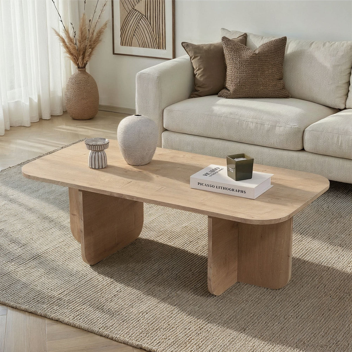 Table basse en bois clair L120
