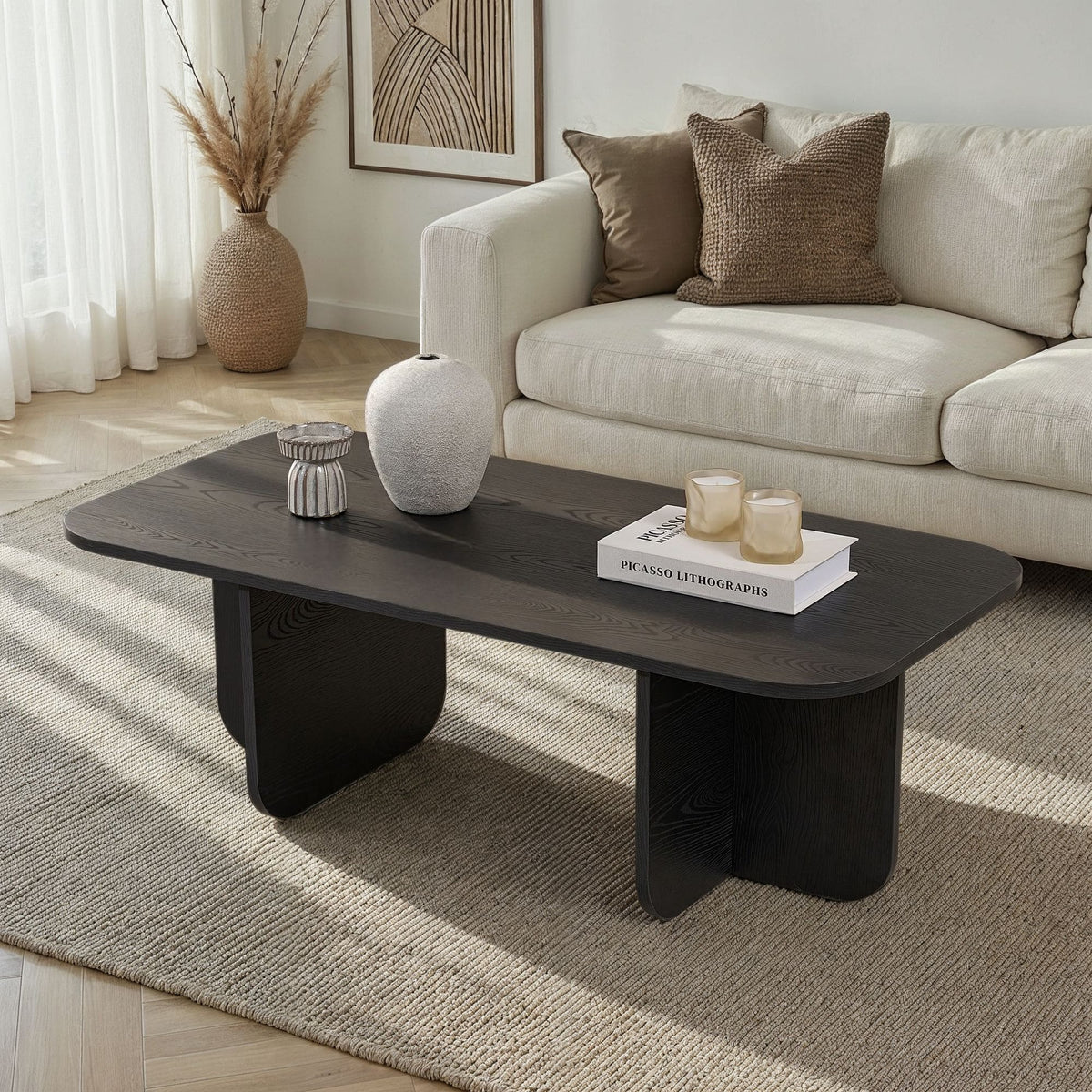 Table basse en bois noir L120