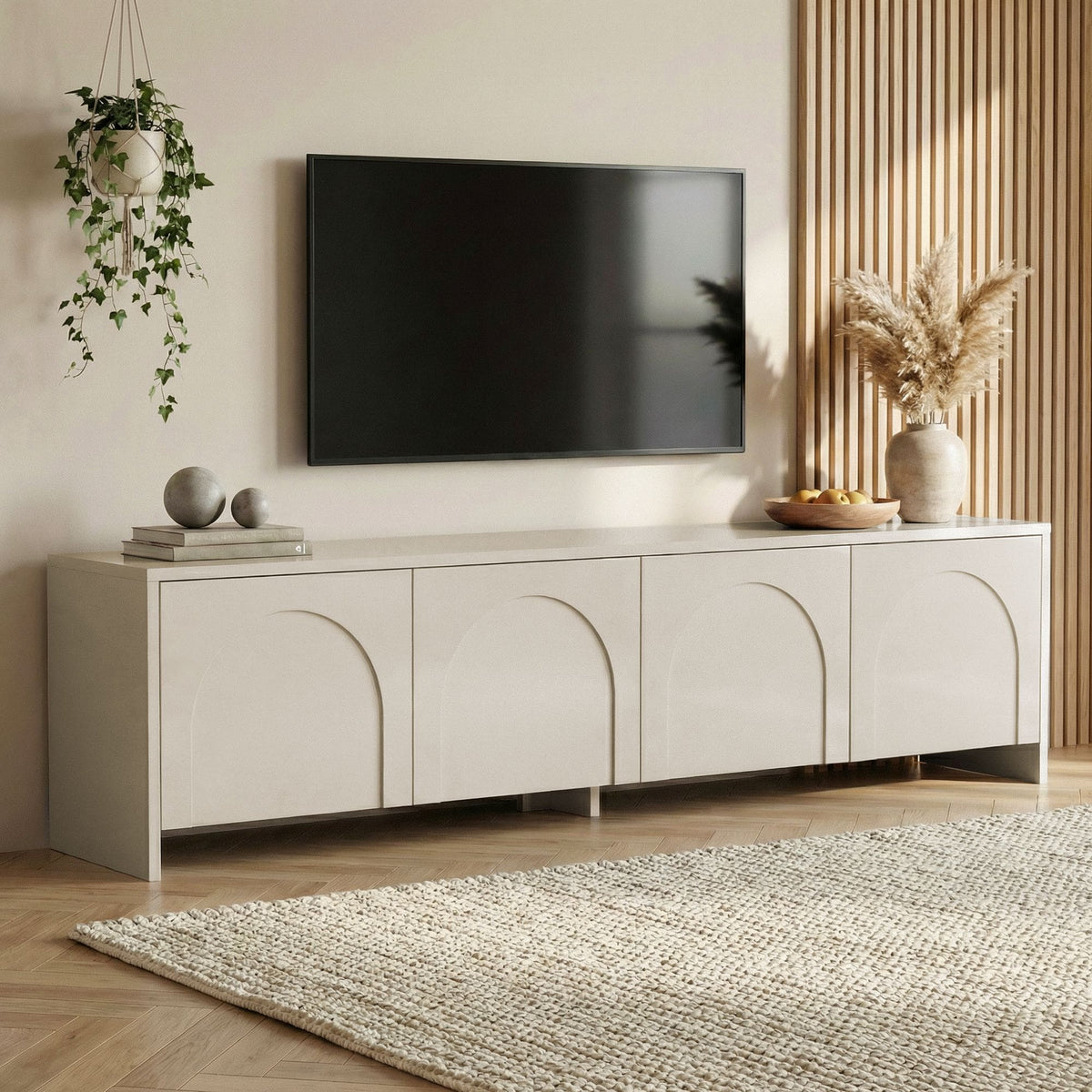 Meuble tv en bois beige arche L180