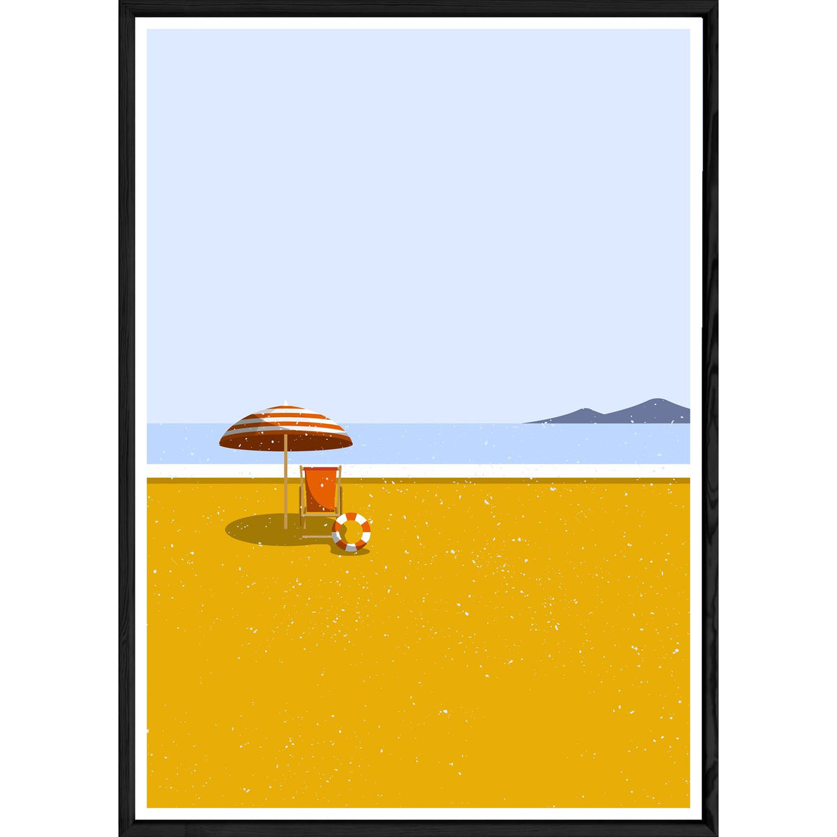Tableau Summer avec cadre noir POP – Taille 23x32