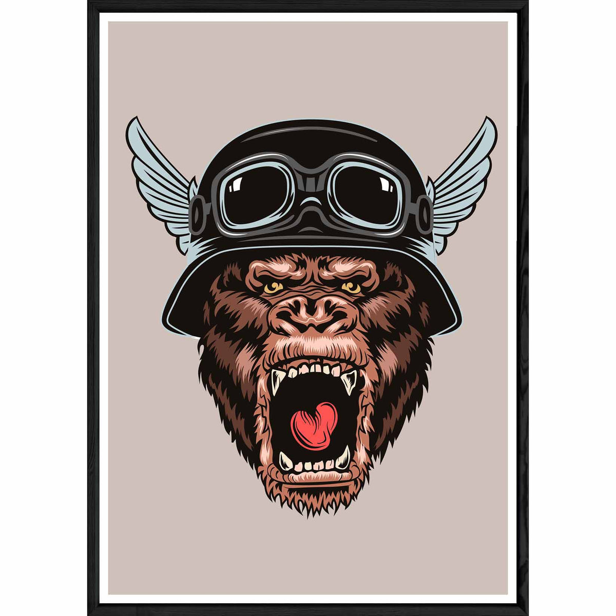 Tableau Animal avec cadre noir POP – Taille 23x32