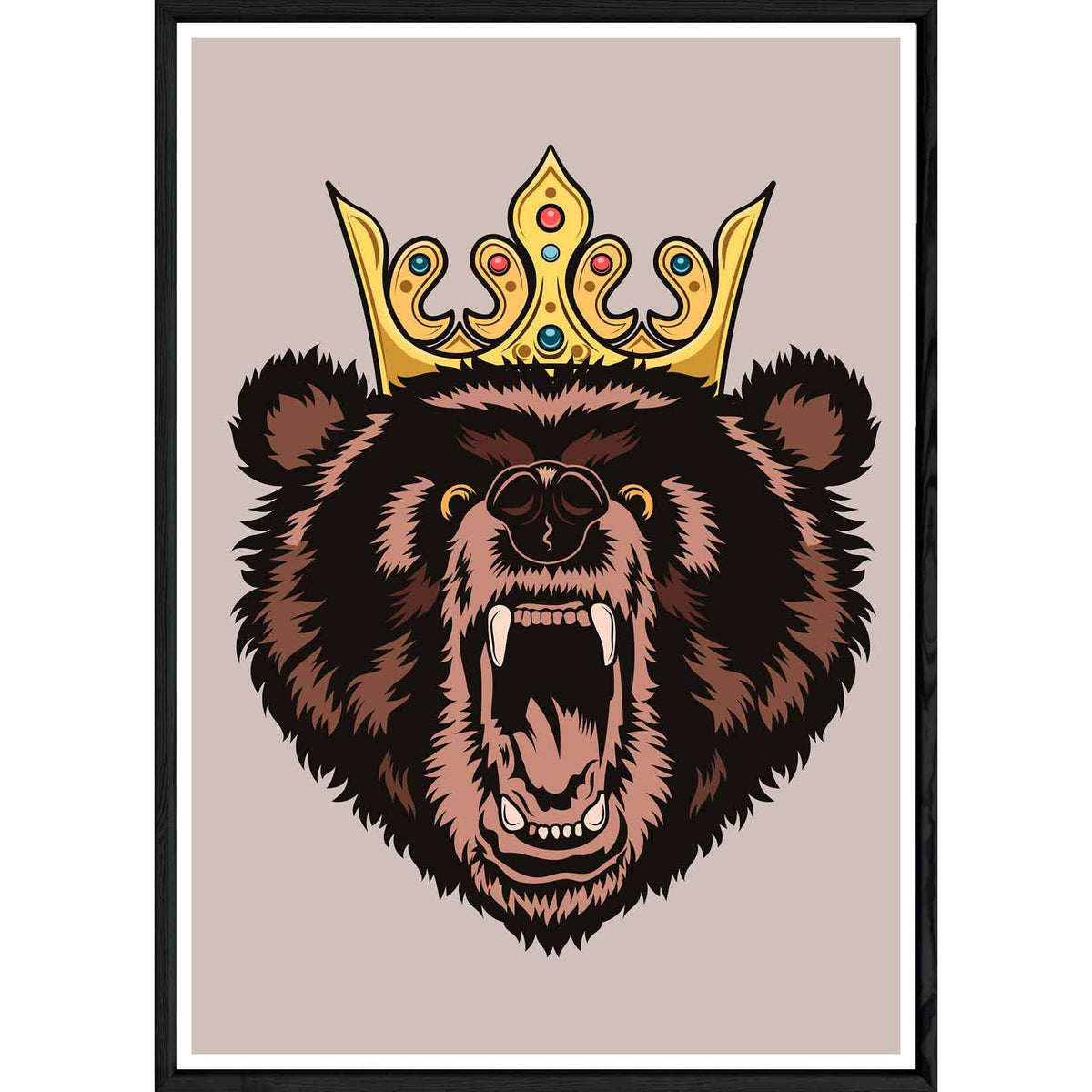 Tableau Animal avec cadre noir POP – Taille 32x42