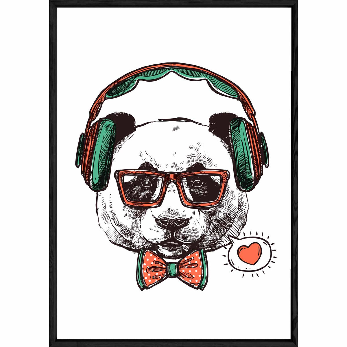 Tableau Animal avec cadre noir POP – Taille 32x42