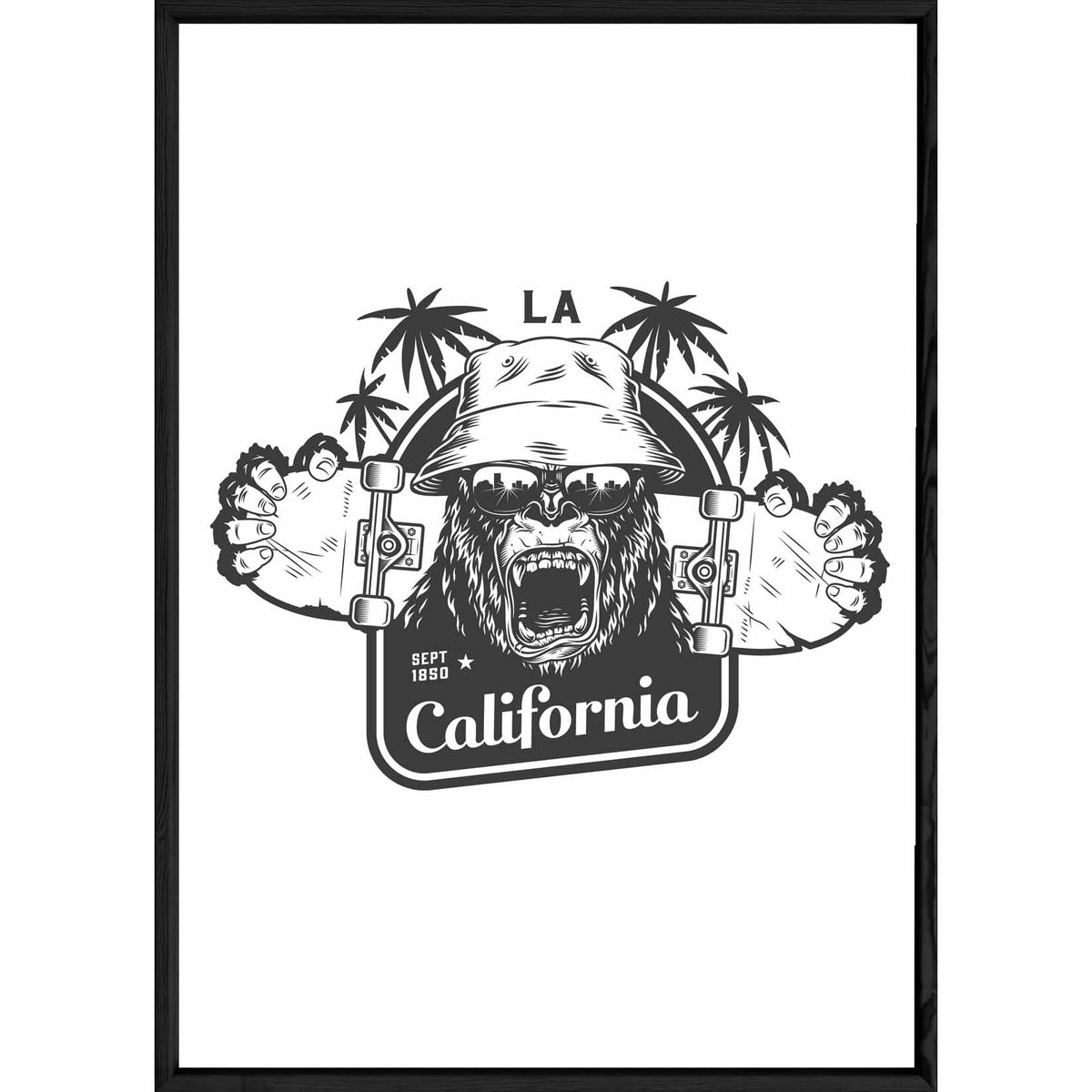 Tableau Animal avec cadre noir POP – Taille 23x32