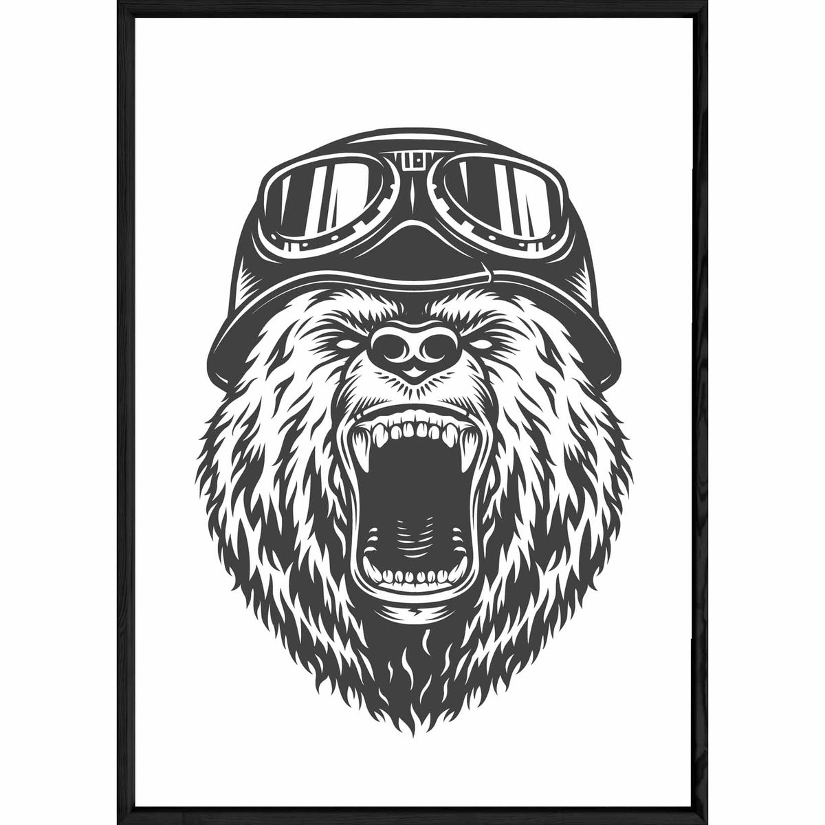 Tableau Animal avec cadre noir POP – Taille 32x42