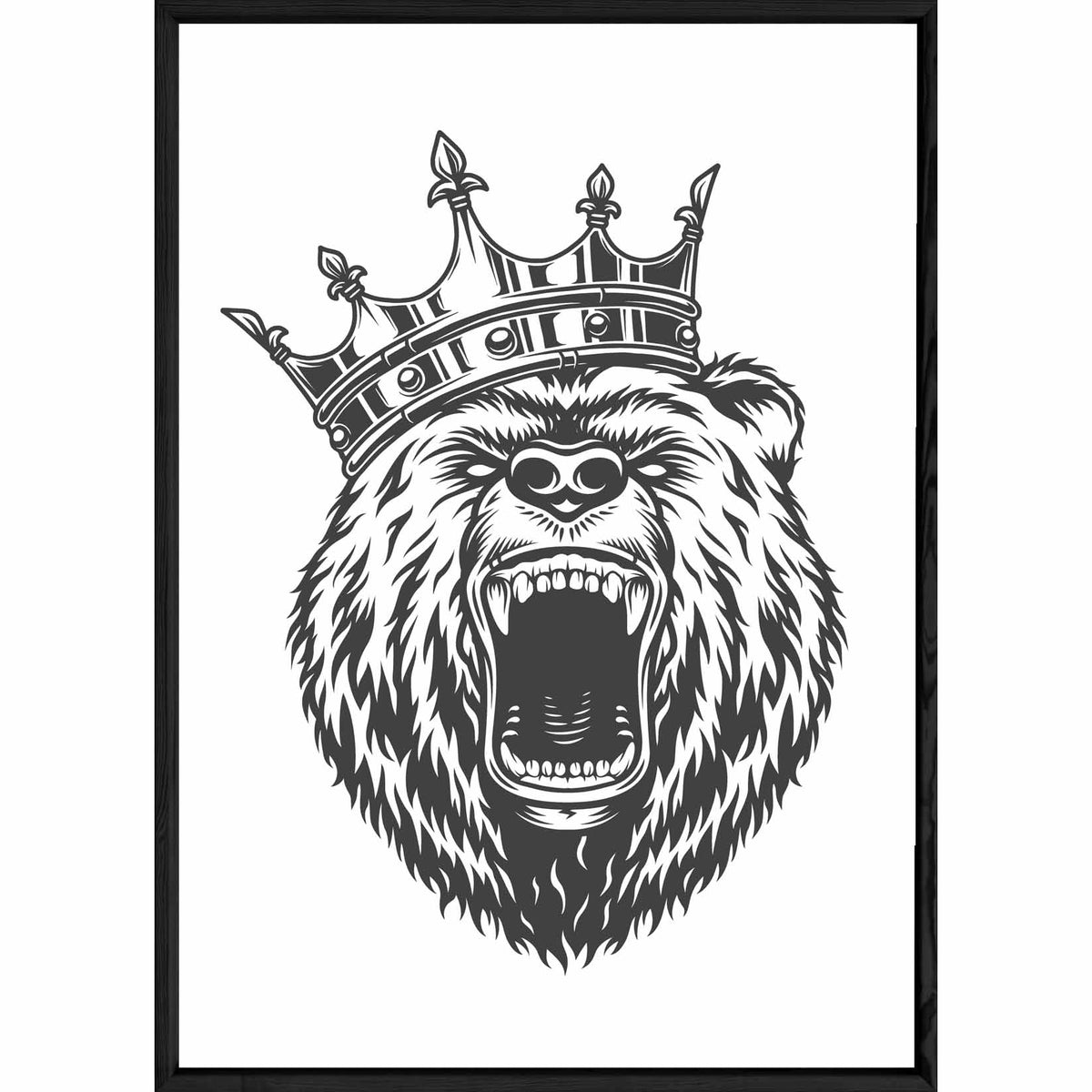 Tableau Animal avec cadre noir POP – Taille 32x42