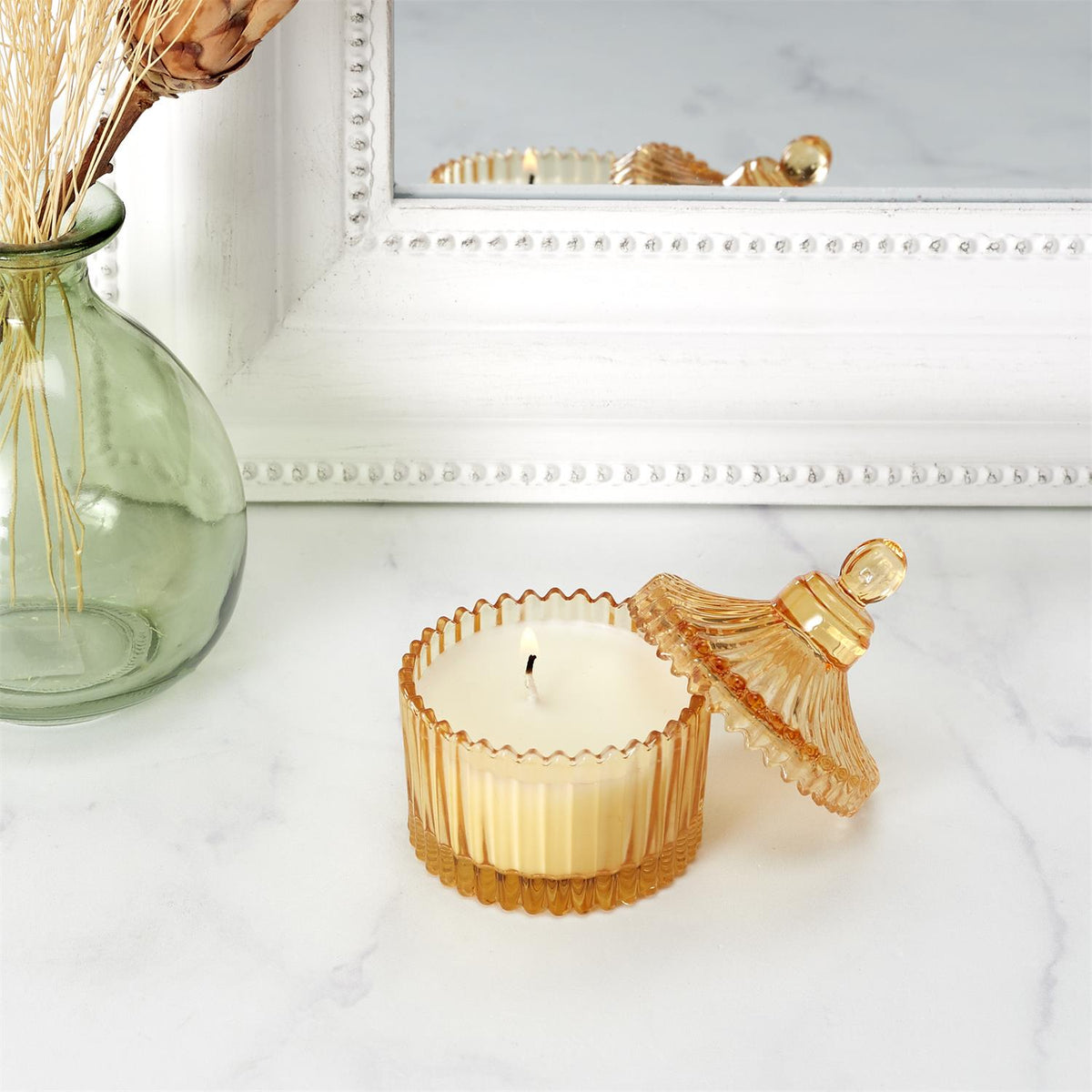Bougie parfumée en verre H9 AMBRE