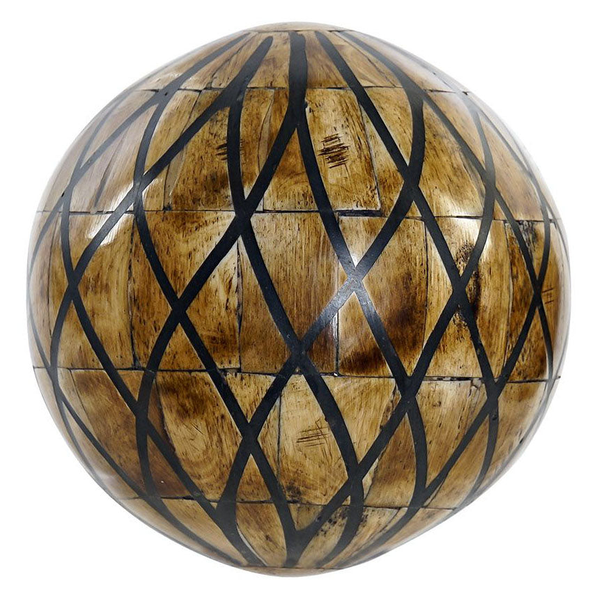 Boule déco en bois massif H10 (modèle aléatoire)