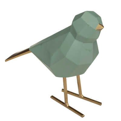 Oiseau origami déco vert H16