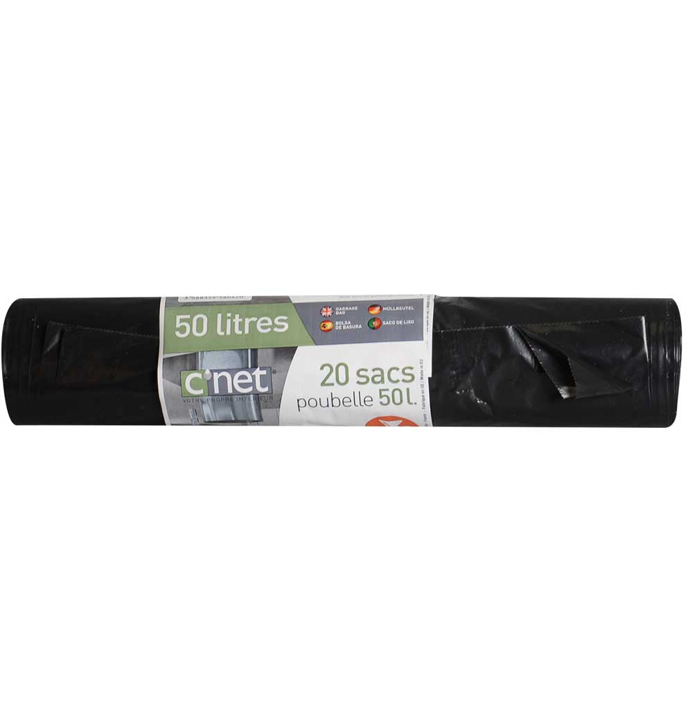 Lot de 10 sacs poubelles 50L