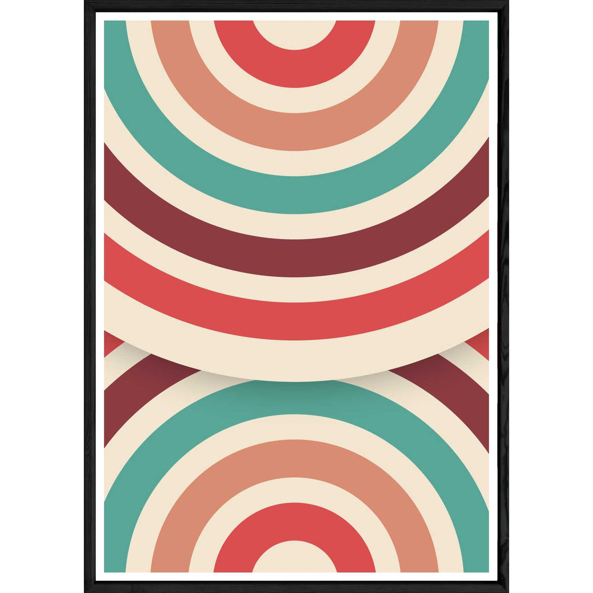 Tableau Retro circle avec cadre noir POP – Taille 32x42