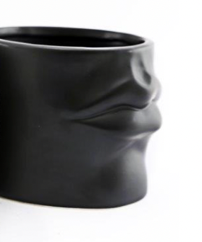 Vase visage noir H14
