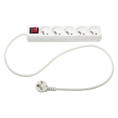 multiprise blanche 5 prises terre + interrupteur (avec ou sans interrupteur en fonction des arrivages)