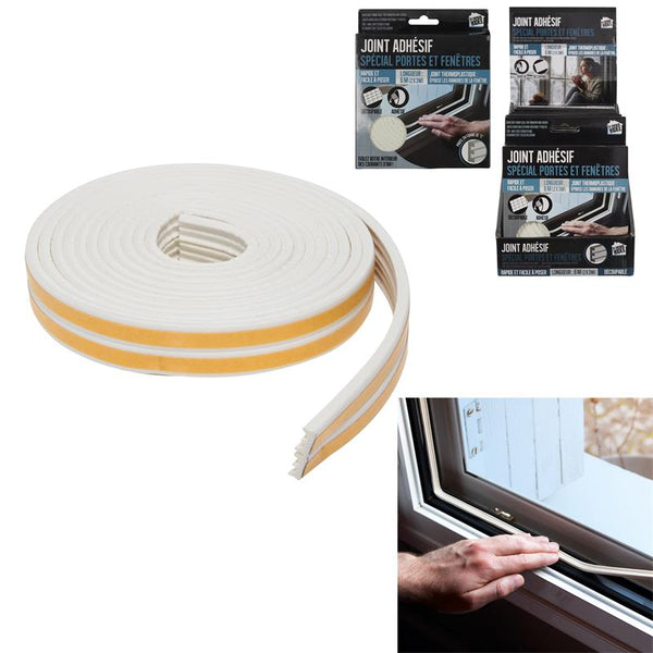 Joint adhésif mousse fenêtre et porte 6 mètres