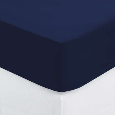 Drap housse bleu nuit 140x190