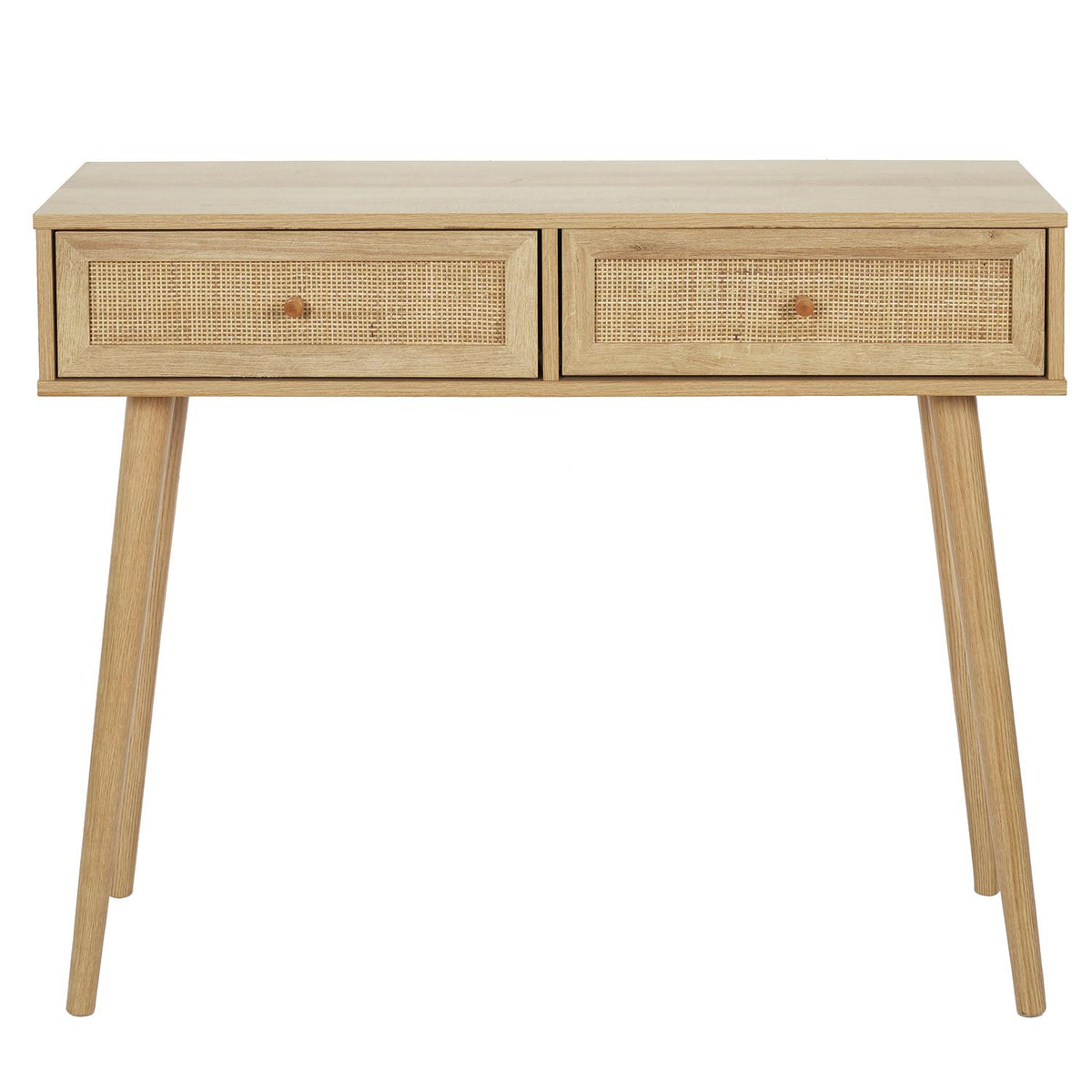 Bureau/Console en bois et cannage 90x35