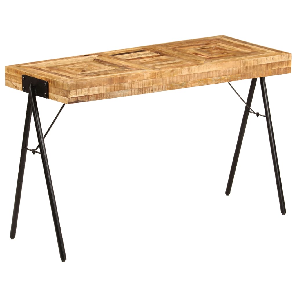 Bureau en manguier massif 120x50 pied métal