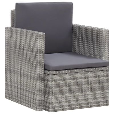 Fauteuil de jardin en Résine tressée Gris (MARKETPLACE)