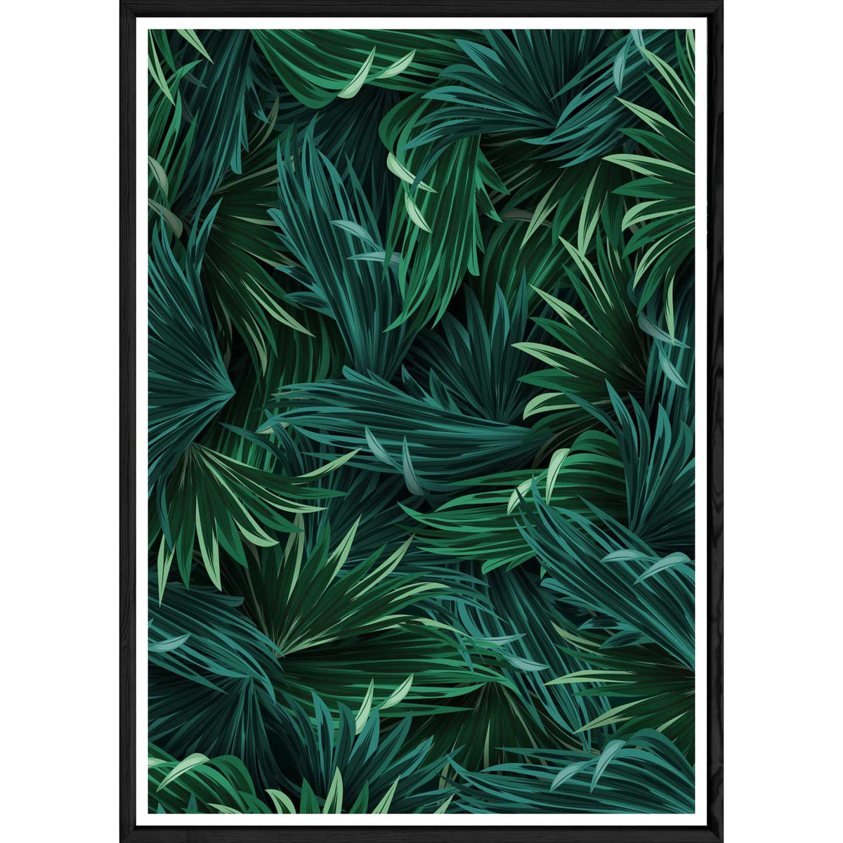 Tableau Feuille avec cadre noir POP – Taille 32x42