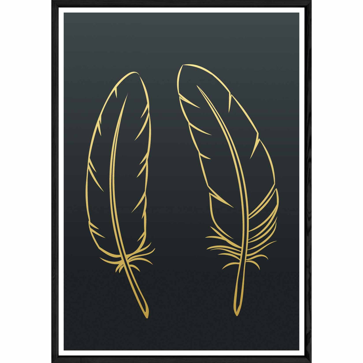 Tableau plume label photo avec cadre noir POP – Taille 32x42