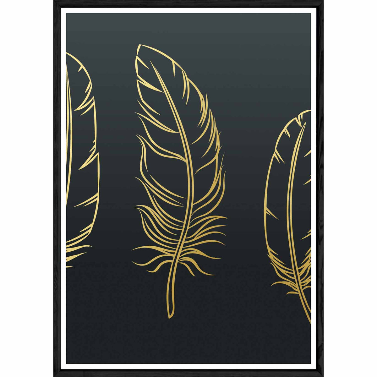 Tableau plume label photo avec cadre noir POP – Taille 23x32