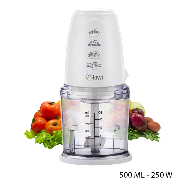Hachoir électrique avec bol en verre transparent gradué de 500 ml