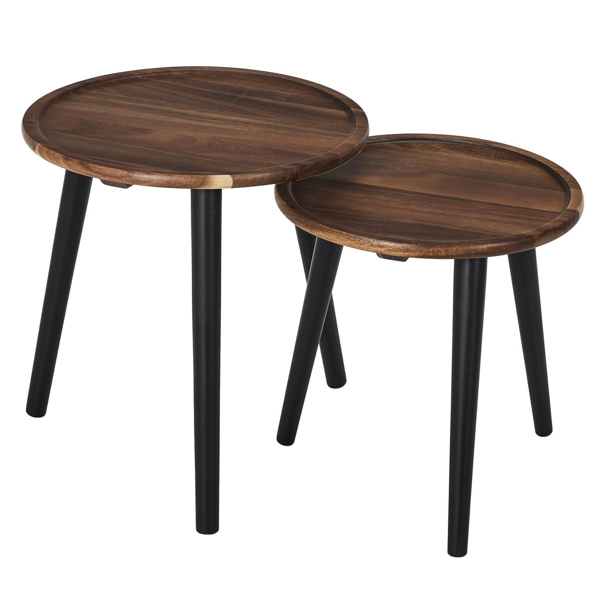 Lot de 2 tables basses en manguier massif