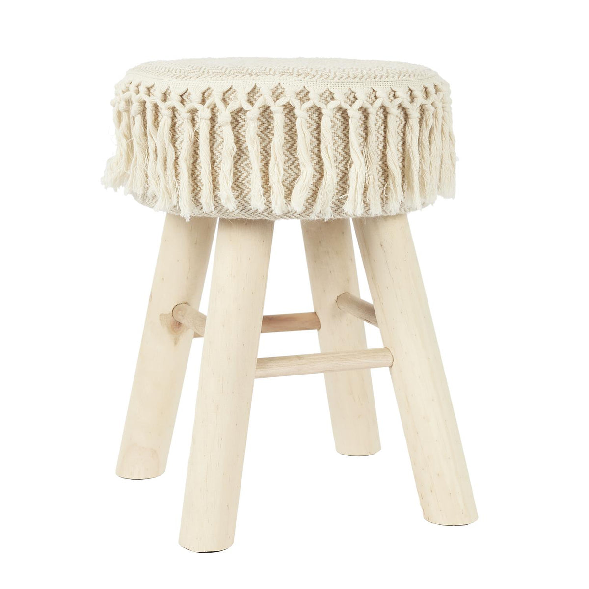 Tabouret beige en bois