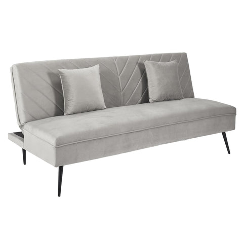 Canapé 3 places convertible en velours gris
