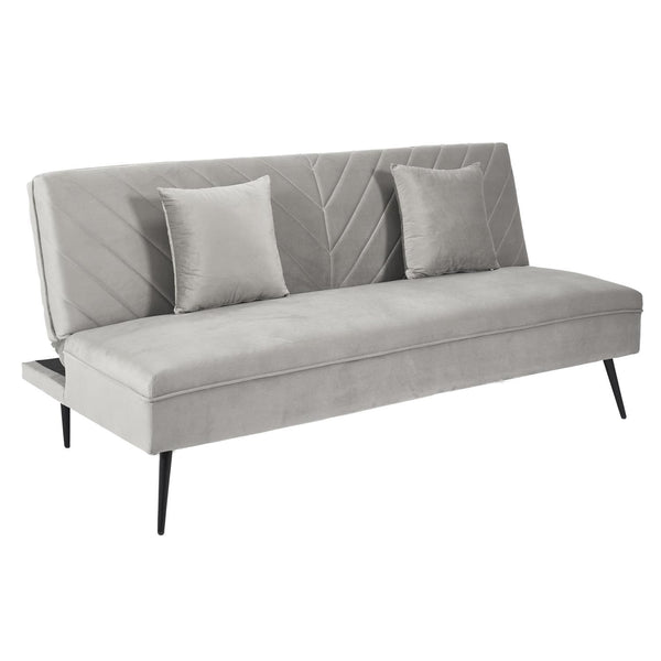 Canapé 3 places convertible en velours gris