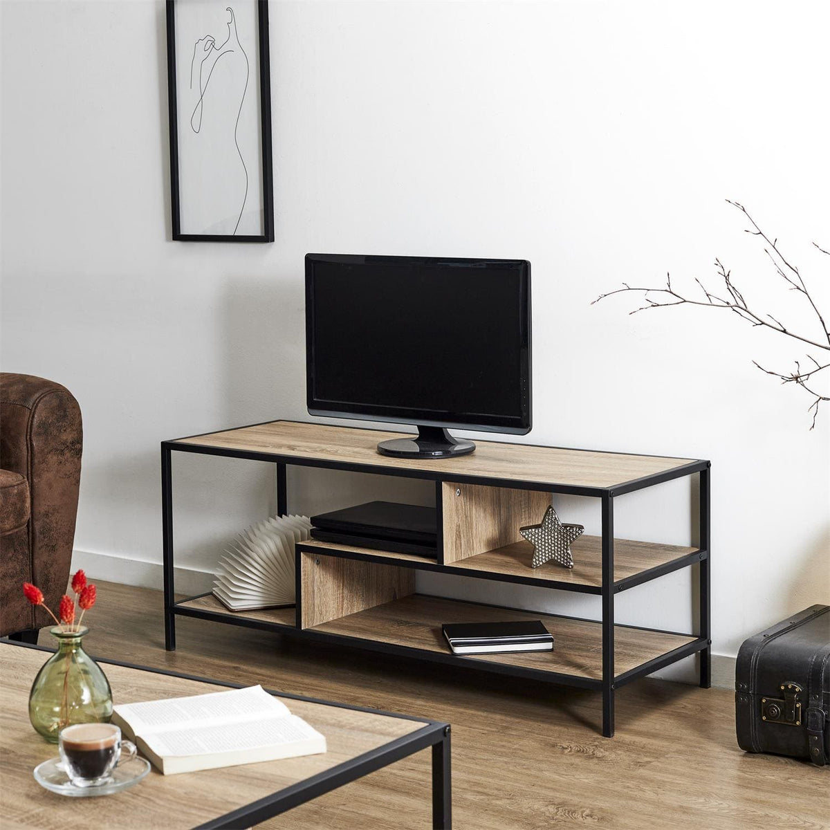 Meuble TV en bois L110