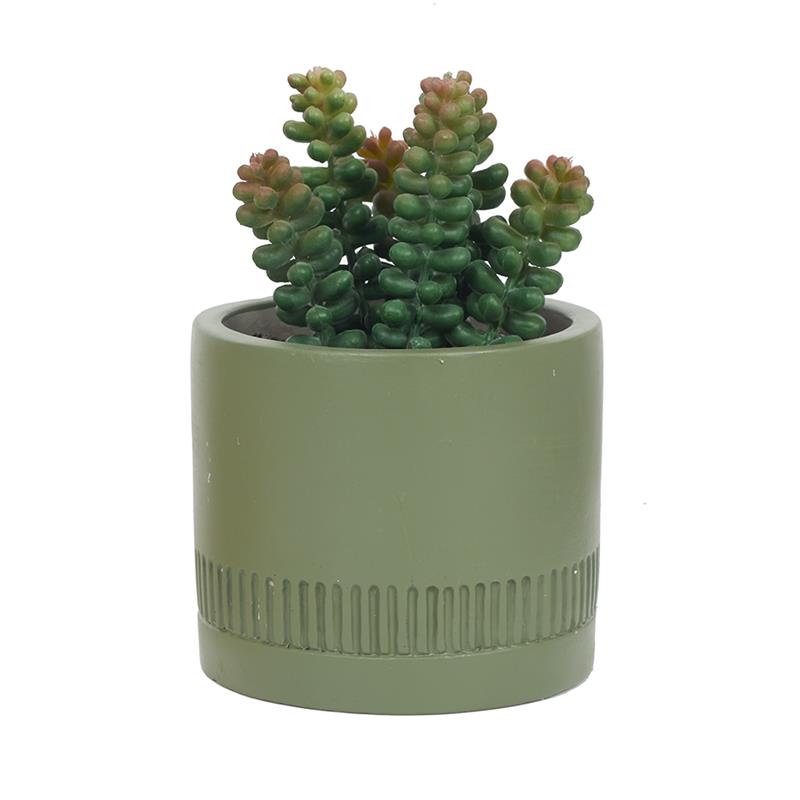 Plante artificielle en céramique vert d'eau H10