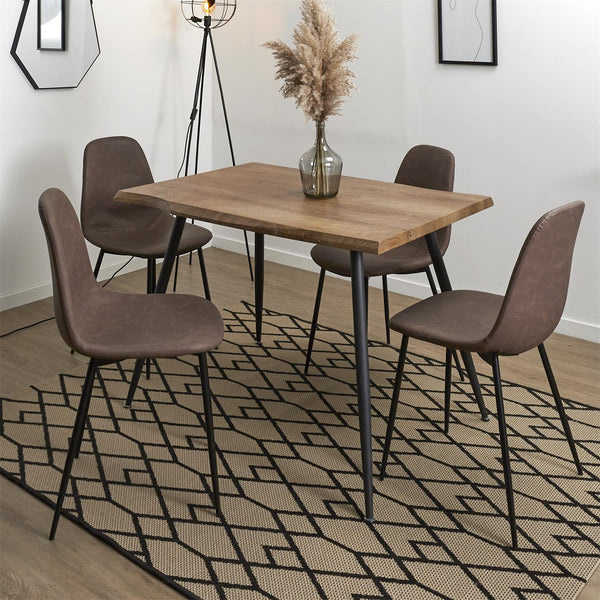 Table à manger en bois et métal 110x75
