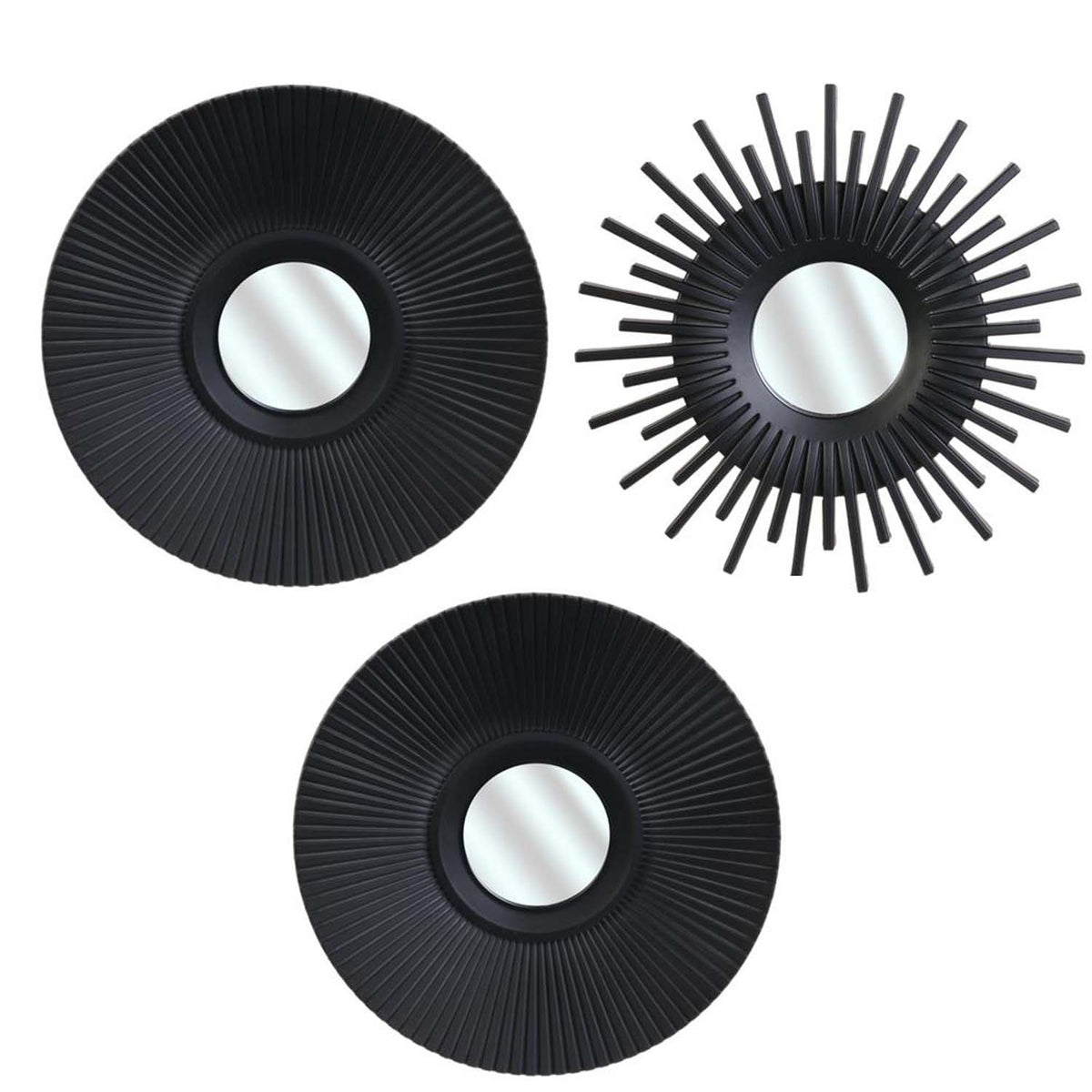 Lot de 3 miroirs noirs D25