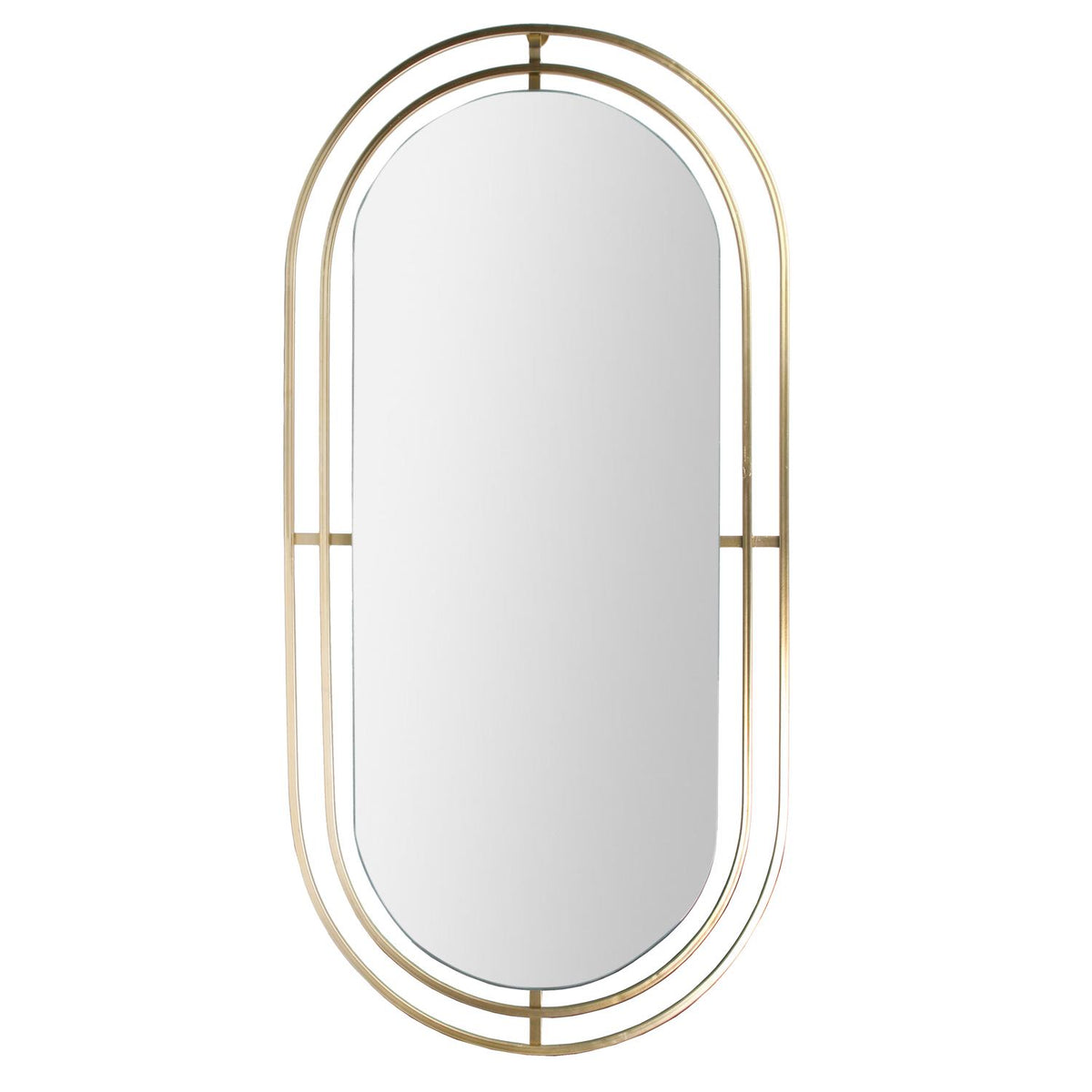 Miroir en métal doré 90x43