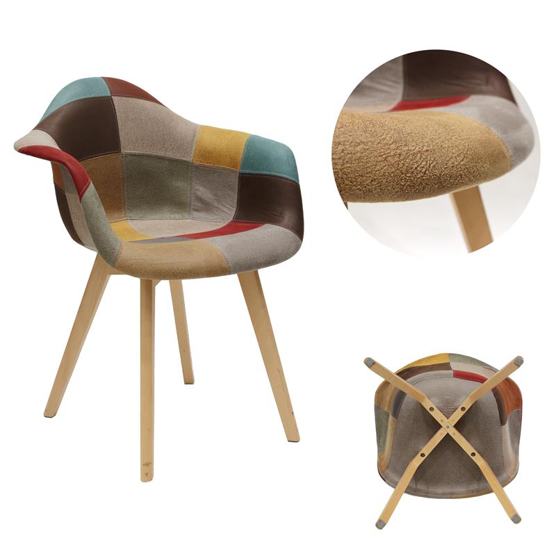 Lot de 2 fauteuils patchwork marron (Marketplace)